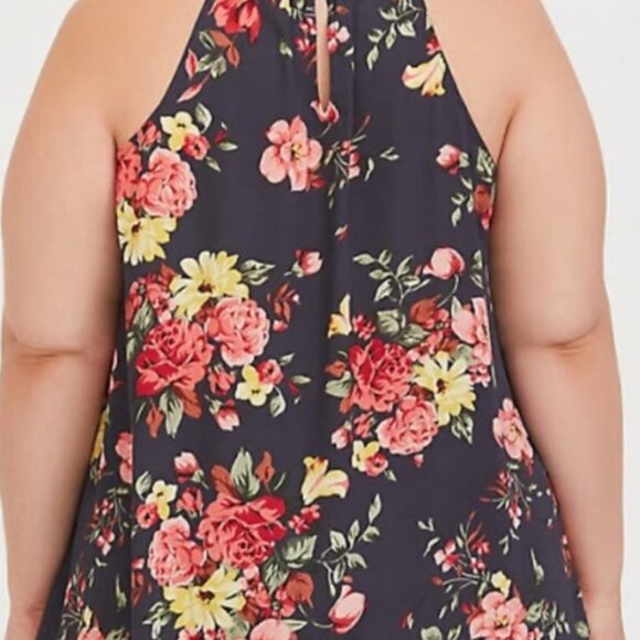 NWT high‎ neck floral sleeveless blouse - Picture 2 of 5